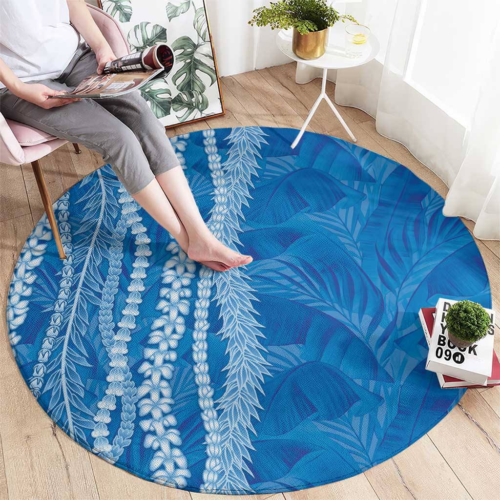 Hawaii Prince Kuhio Round Carpet Blue Hawaiian Lau Maia With Leis