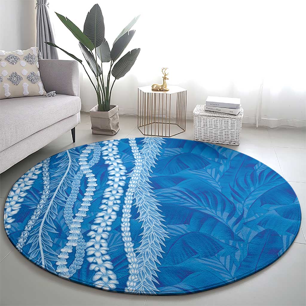 Hawaii Prince Kuhio Round Carpet Blue Hawaiian Lau Maia With Leis