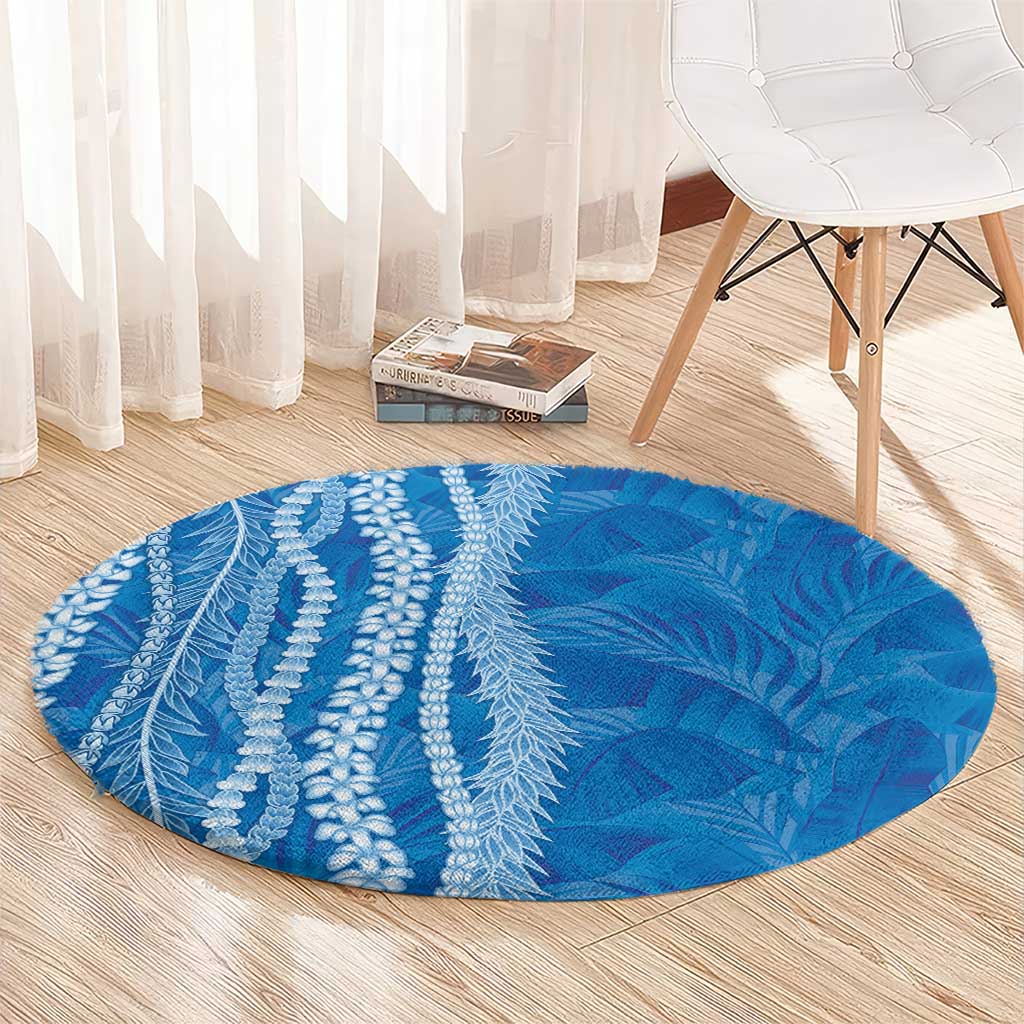 Hawaii Prince Kuhio Round Carpet Blue Hawaiian Lau Maia With Leis