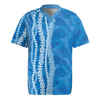 Hawaii Prince Kuhio Rugby Jersey Blue Hawaiian Lau Maia With Leis LT05 Blue - Polynesian Pride