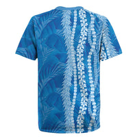 Hawaii Prince Kuhio Rugby Jersey Blue Hawaiian Lau Maia With Leis LT05 - Polynesian Pride