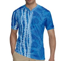 Hawaii Prince Kuhio Rugby Jersey Blue Hawaiian Lau Maia With Leis LT05 - Polynesian Pride