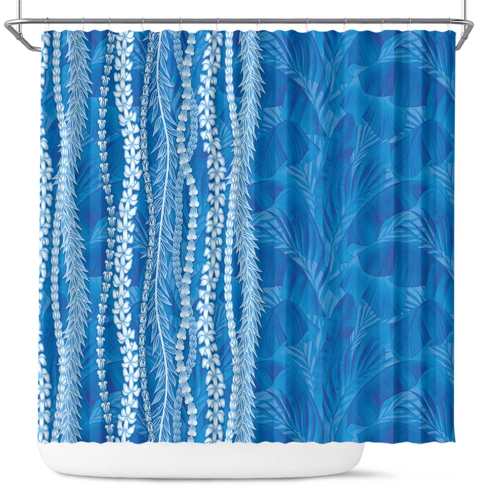 Hawaii Prince Kuhio Shower Curtain Blue Hawaiian Lau Maia With Leis LT05 Blue - Polynesian Pride