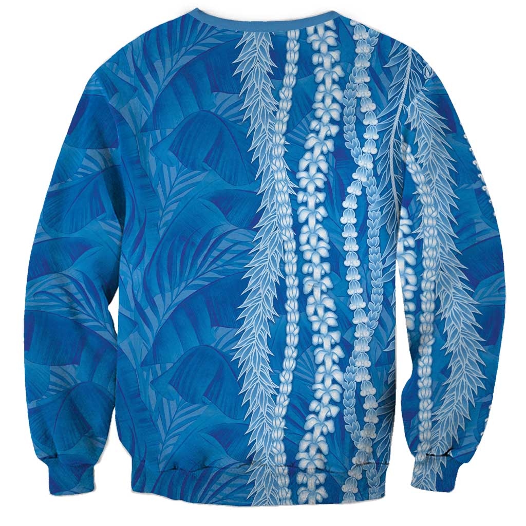 Hawaii Prince Kuhio Sweatshirt Blue Hawaiian Lau Maia With Leis LT05 - Polynesian Pride