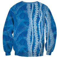 Hawaii Prince Kuhio Sweatshirt Blue Hawaiian Lau Maia With Leis LT05 - Polynesian Pride
