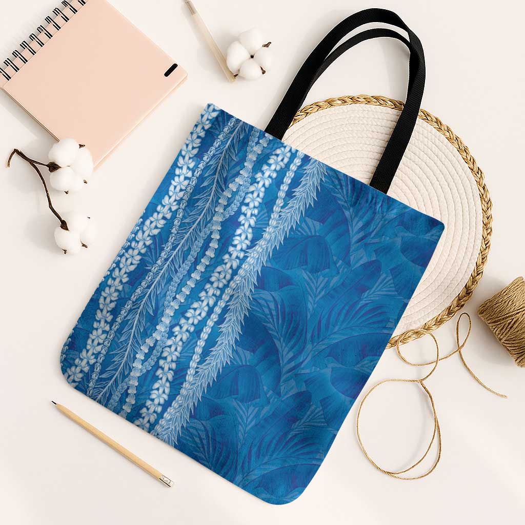 Hawaii Prince Kuhio Tote Bag Blue Hawaiian Lau Maia With Leis LT05 Black Strap One Size Blue - Polynesian Pride
