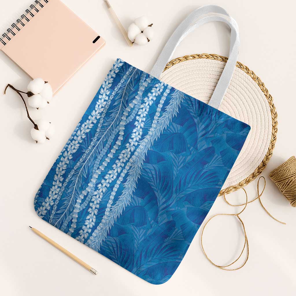 Hawaii Prince Kuhio Tote Bag Blue Hawaiian Lau Maia With Leis LT05 White Strap One Size Blue - Polynesian Pride