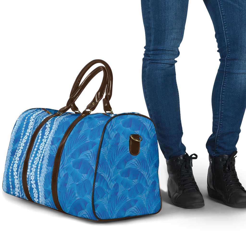 Hawaii Prince Kuhio Travel Bag Blue Hawaiian Lau Maia With Leis LT05 - Polynesian Pride