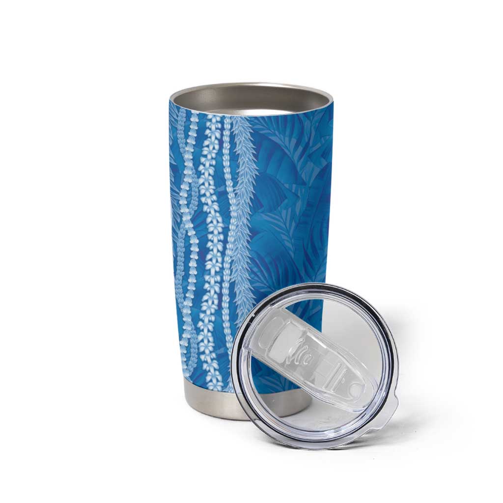 Hawaii Prince Kuhio Tumbler Cup Blue Hawaiian Lau Maia With Leis LT05 - Polynesian Pride
