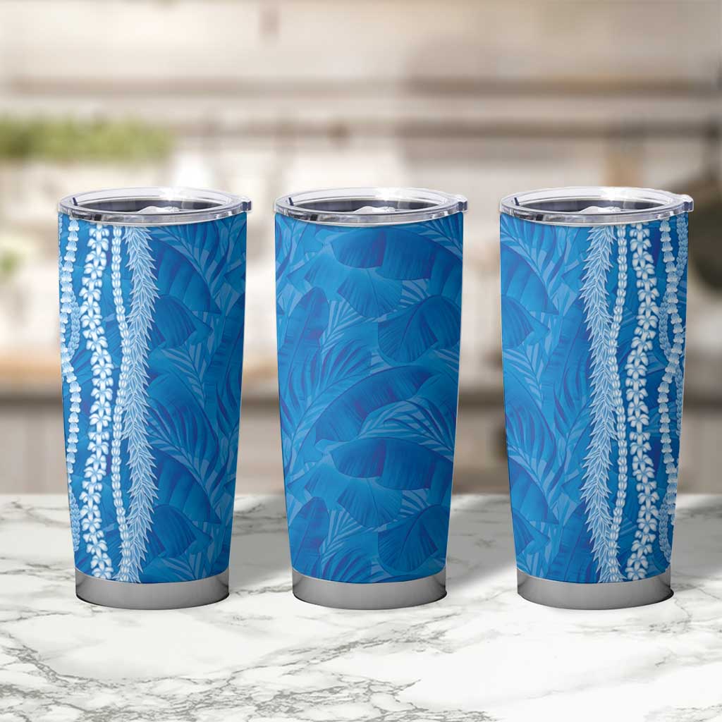 Hawaii Prince Kuhio Tumbler Cup Blue Hawaiian Lau Maia With Leis LT05 - Polynesian Pride