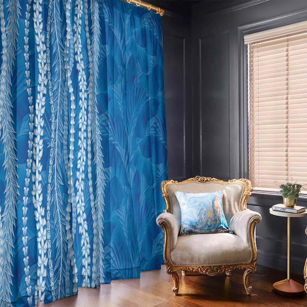 Hawaii Prince Kuhio Window Curtain Blue Hawaiian Lau Maia With Leis LT05 - Polynesian Pride