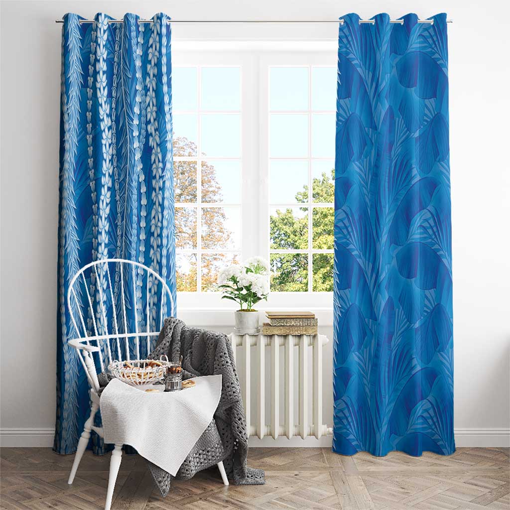 Hawaii Prince Kuhio Window Curtain Blue Hawaiian Lau Maia With Leis LT05 - Polynesian Pride