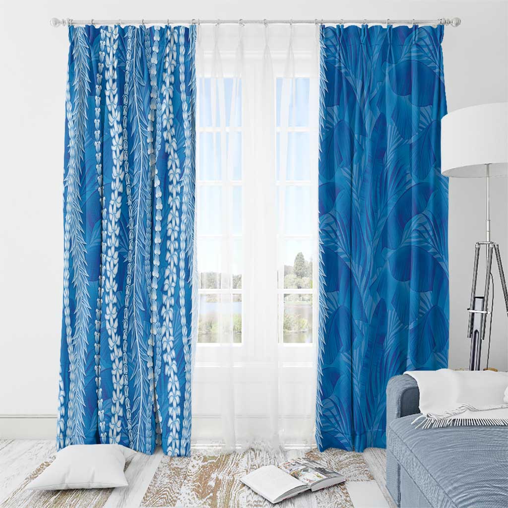 Hawaii Prince Kuhio Window Curtain Blue Hawaiian Lau Maia With Leis LT05 - Polynesian Pride