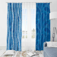 Hawaii Prince Kuhio Window Curtain Blue Hawaiian Lau Maia With Leis LT05 - Polynesian Pride
