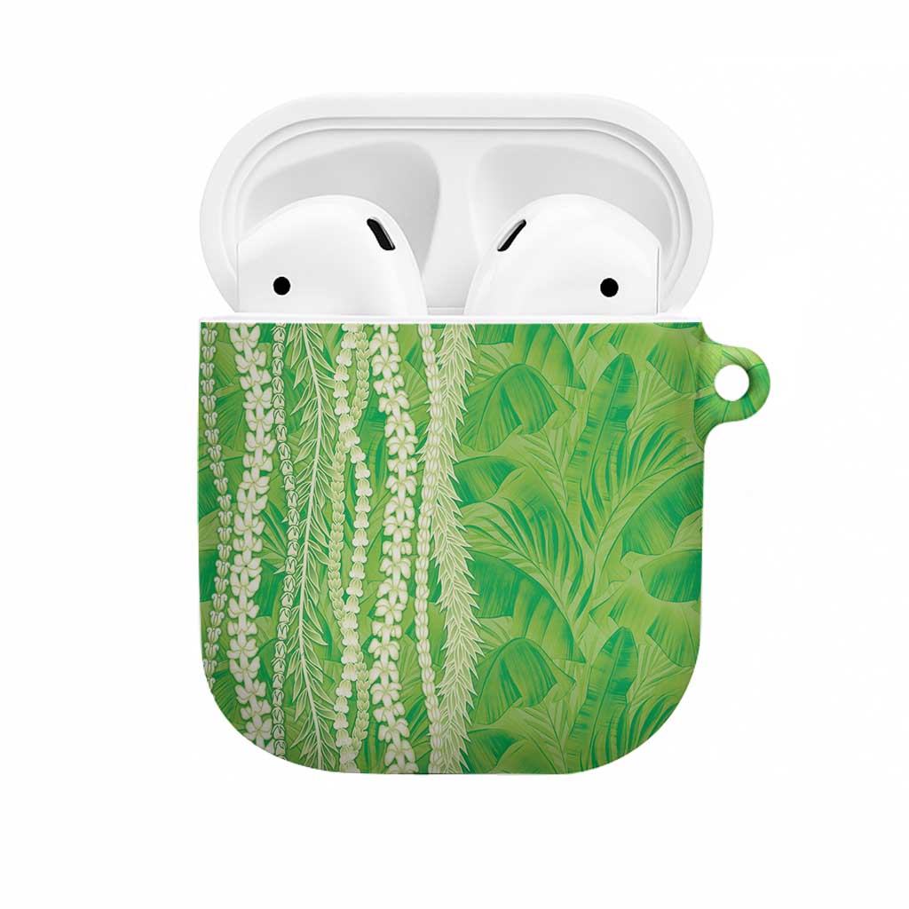 Hawaii Prince Kuhio AirPods Case Lime Green Hawaiian Lau Maia With Leis LT05 Green - Polynesian Pride