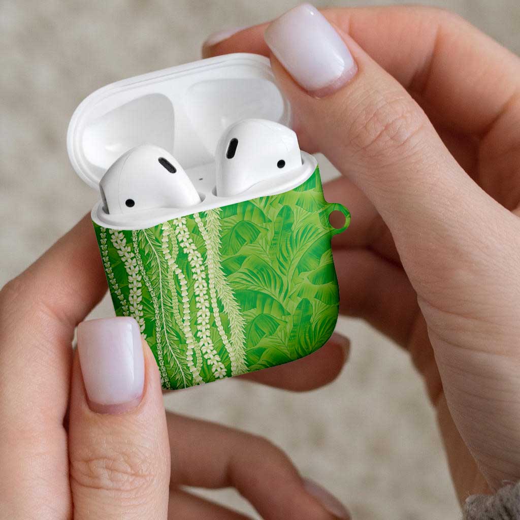 Hawaii Prince Kuhio AirPods Case Lime Green Hawaiian Lau Maia With Leis LT05 - Polynesian Pride