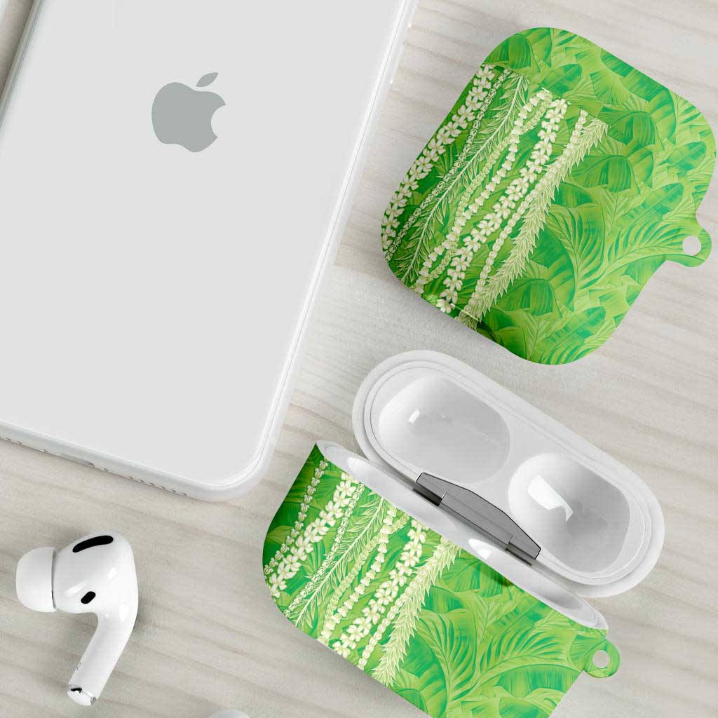 Hawaii Prince Kuhio AirPods Case Lime Green Hawaiian Lau Maia With Leis LT05 - Polynesian Pride