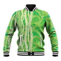 Hawaii Prince Kuhio Baseball Jacket Lime Green Hawaiian Lau Maia With Leis