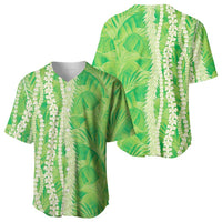 Hawaii Prince Kuhio Baseball Jersey Lime Green Hawaiian Lau Maia With Leis LT05 - Polynesian Pride