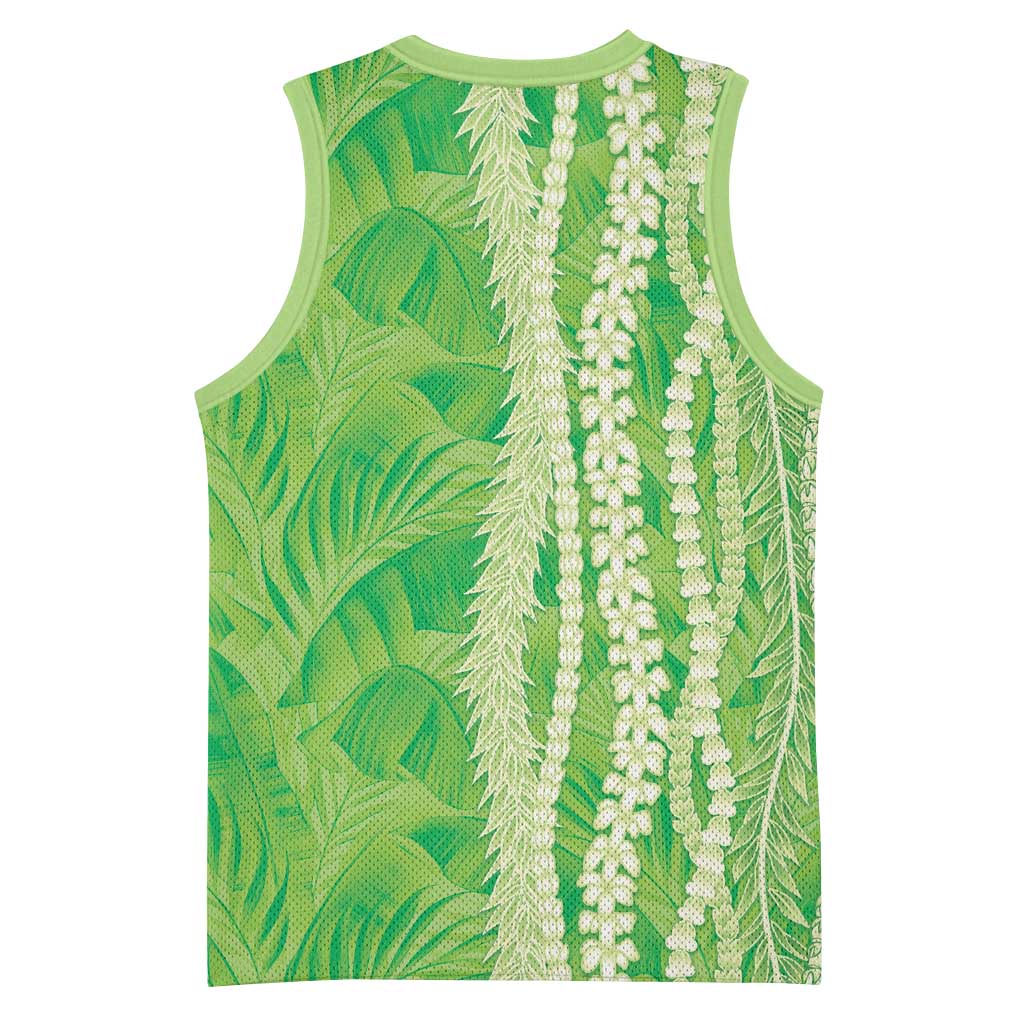 Hawaii Prince Kuhio Basketball Jersey Lime Green Hawaiian Lau Maia With Leis LT05 - Polynesian Pride