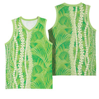 Hawaii Prince Kuhio Basketball Jersey Lime Green Hawaiian Lau Maia With Leis LT05 - Polynesian Pride