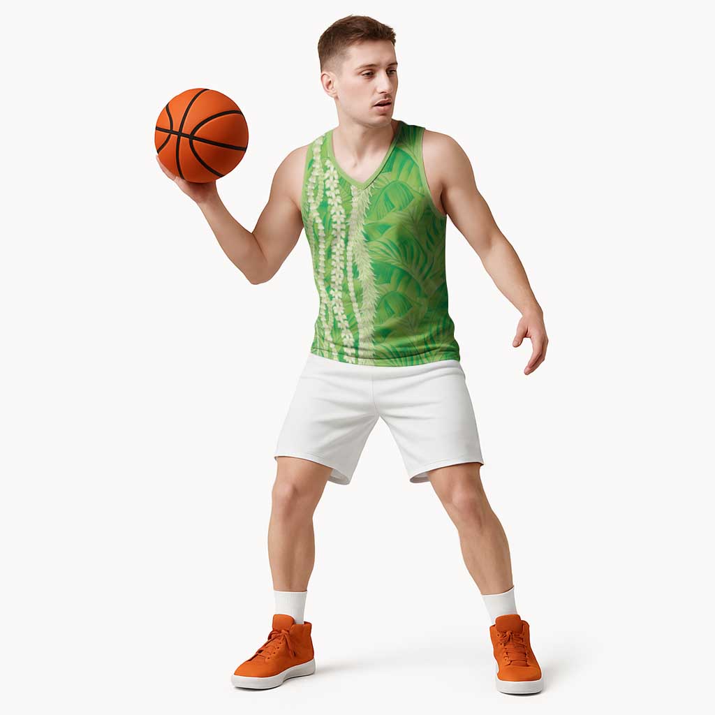 Hawaii Prince Kuhio Basketball Jersey Lime Green Hawaiian Lau Maia With Leis LT05 - Polynesian Pride