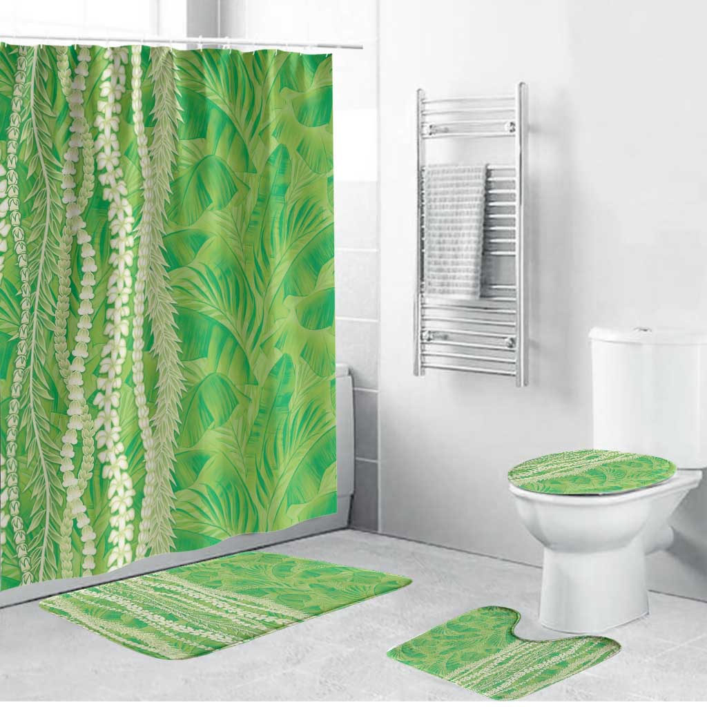 Hawaii Prince Kuhio Bathroom Set Lime Green Hawaiian Lau Maia With Leis LT05 Bathroom Set (4 pcs) Green - Polynesian Pride