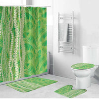 Hawaii Prince Kuhio Bathroom Set Lime Green Hawaiian Lau Maia With Leis LT05 Bathroom Set (4 pcs) Green - Polynesian Pride