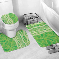Hawaii Prince Kuhio Bathroom Set Lime Green Hawaiian Lau Maia With Leis LT05 Mat Set Only (3 pcs) One Size Green - Polynesian Pride