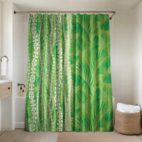 Hawaii Prince Kuhio Bathroom Set Lime Green Hawaiian Lau Maia With Leis LT05 Shower Curtain Only Green - Polynesian Pride