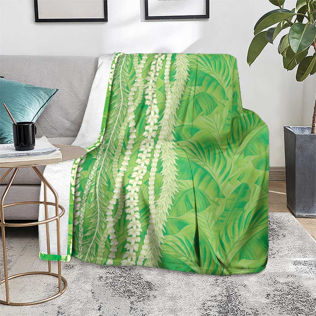 Hawaii Prince Kuhio Blanket Lime Green Hawaiian Lau Maia With Leis