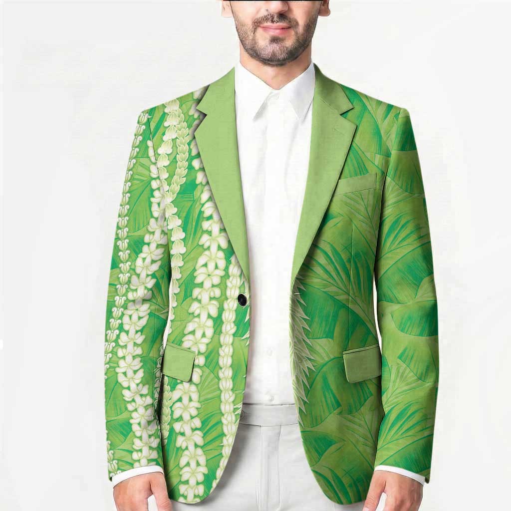 Hawaii Prince Kuhio Blazer Lime Green Hawaiian Lau Maia With Leis LT05 - Polynesian Pride