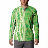 Hawaii Prince Kuhio Button Sweatshirt Lime Green Hawaiian Lau Maia With Leis LT05 - Polynesian Pride