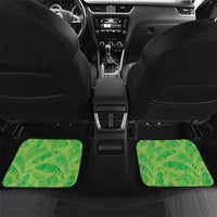 Hawaii Prince Kuhio Car Mats Lime Green Hawaiian Lau Maia With Leis LT05 Set 2pcs - Back Green - Polynesian Pride