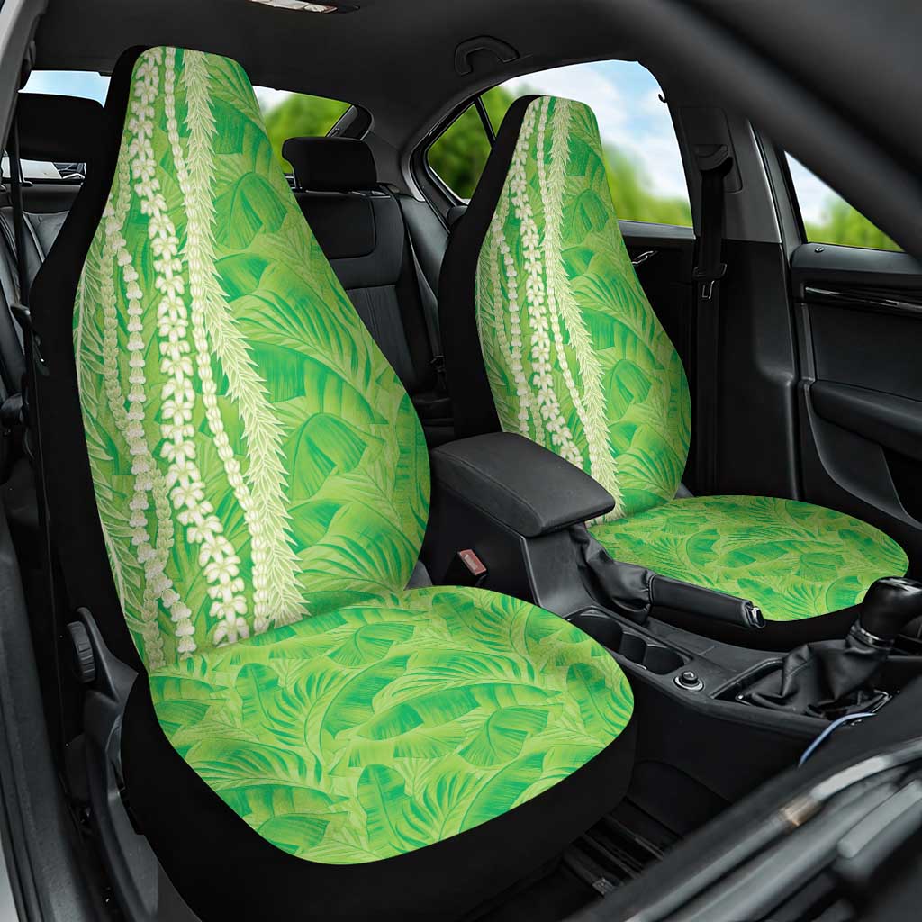Hawaii Prince Kuhio Car Seat Cover Lime Green Hawaiian Lau Maia With Leis LT05 One Size Green - Polynesian Pride