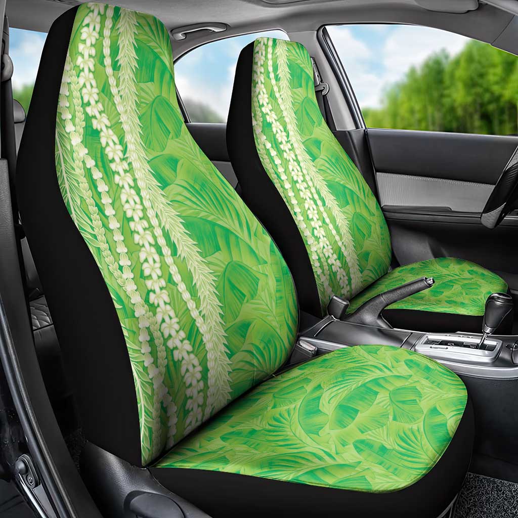 Hawaii Prince Kuhio Car Seat Cover Lime Green Hawaiian Lau Maia With Leis LT05 - Polynesian Pride