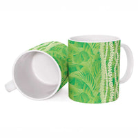 Hawaii Prince Kuhio Ceramic Mug Lime Green Hawaiian Lau Maia With Leis LT05 - Polynesian Pride