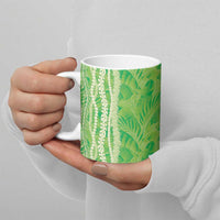 Hawaii Prince Kuhio Ceramic Mug Lime Green Hawaiian Lau Maia With Leis LT05 - Polynesian Pride