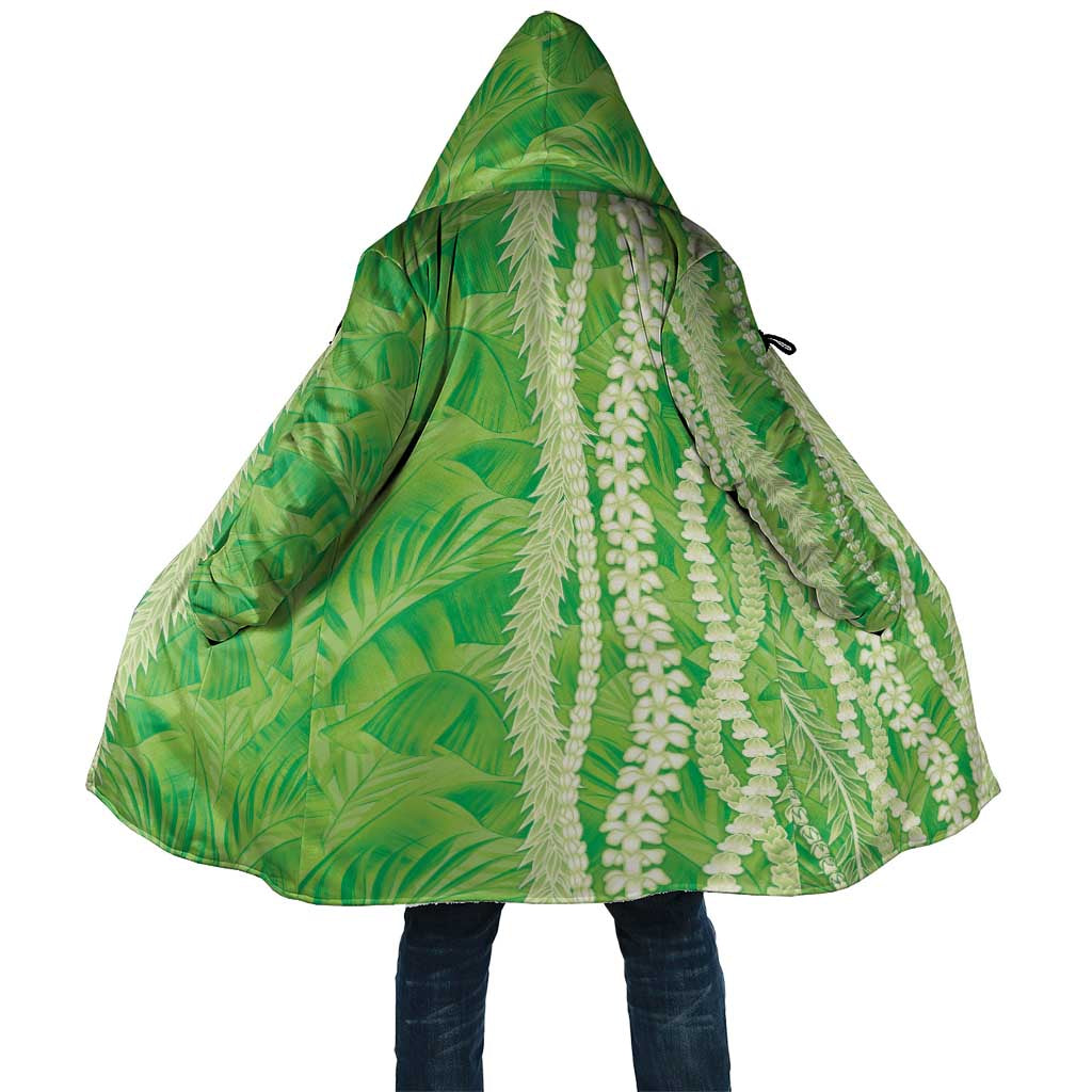 Hawaii Prince Kuhio Cloak Lime Green Hawaiian Lau Maia With Leis LT05 Unisex Green - Polynesian Pride