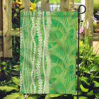 Hawaii Prince Kuhio Garden Flag Lime Green Hawaiian Lau Maia With Leis LT05 Garden Flag Green - Polynesian Pride