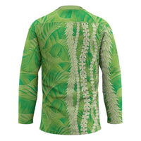 Hawaii Prince Kuhio Hockey Jersey Lime Green Hawaiian Lau Maia With Leis
