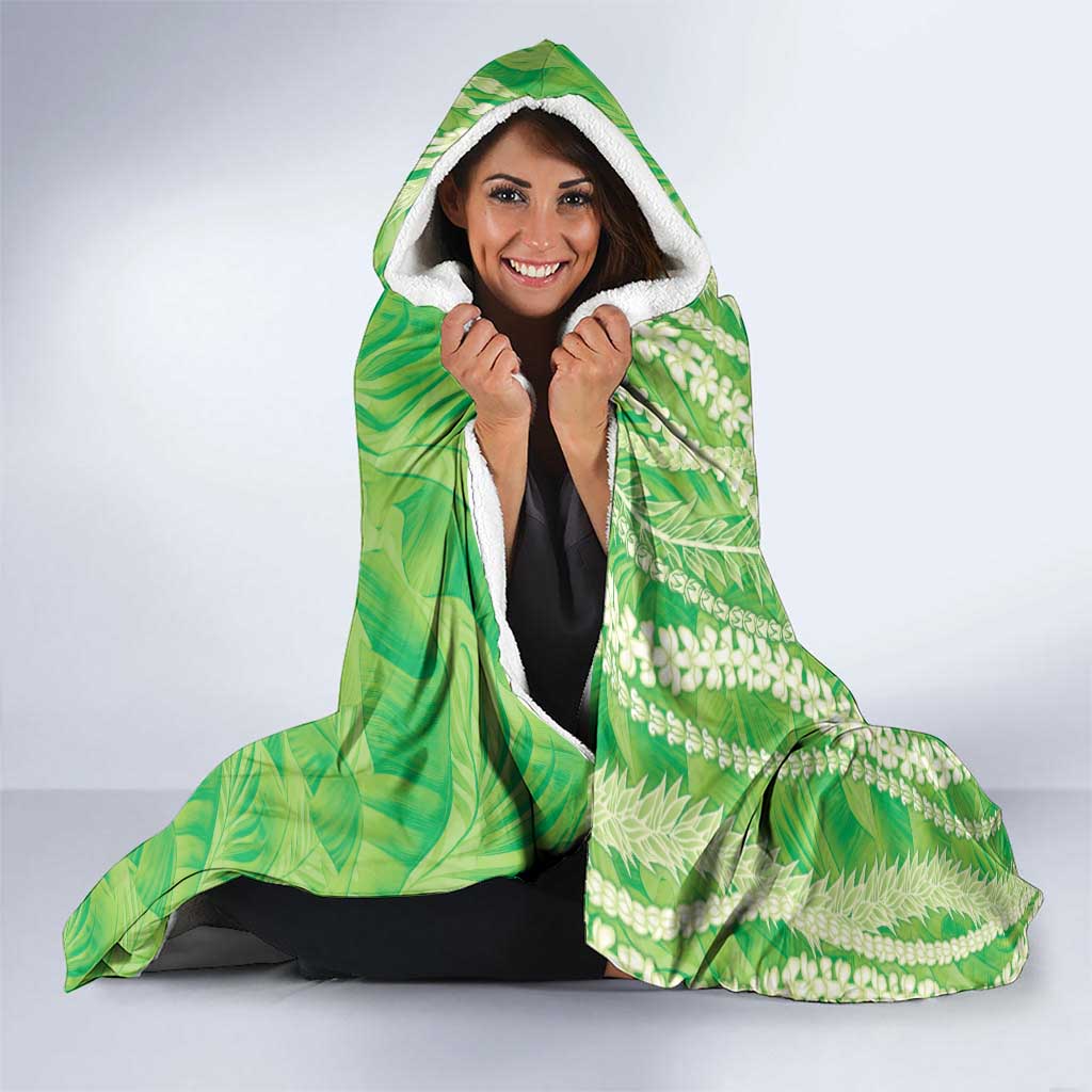 Hawaii Prince Kuhio Hooded Blanket Lime Green Hawaiian Lau Maia With Leis LT05 - Polynesian Pride