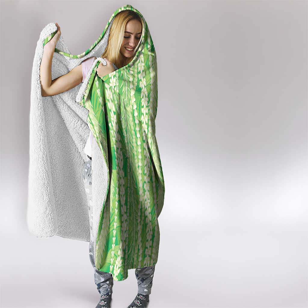 Hawaii Prince Kuhio Hooded Blanket Lime Green Hawaiian Lau Maia With Leis LT05 - Polynesian Pride