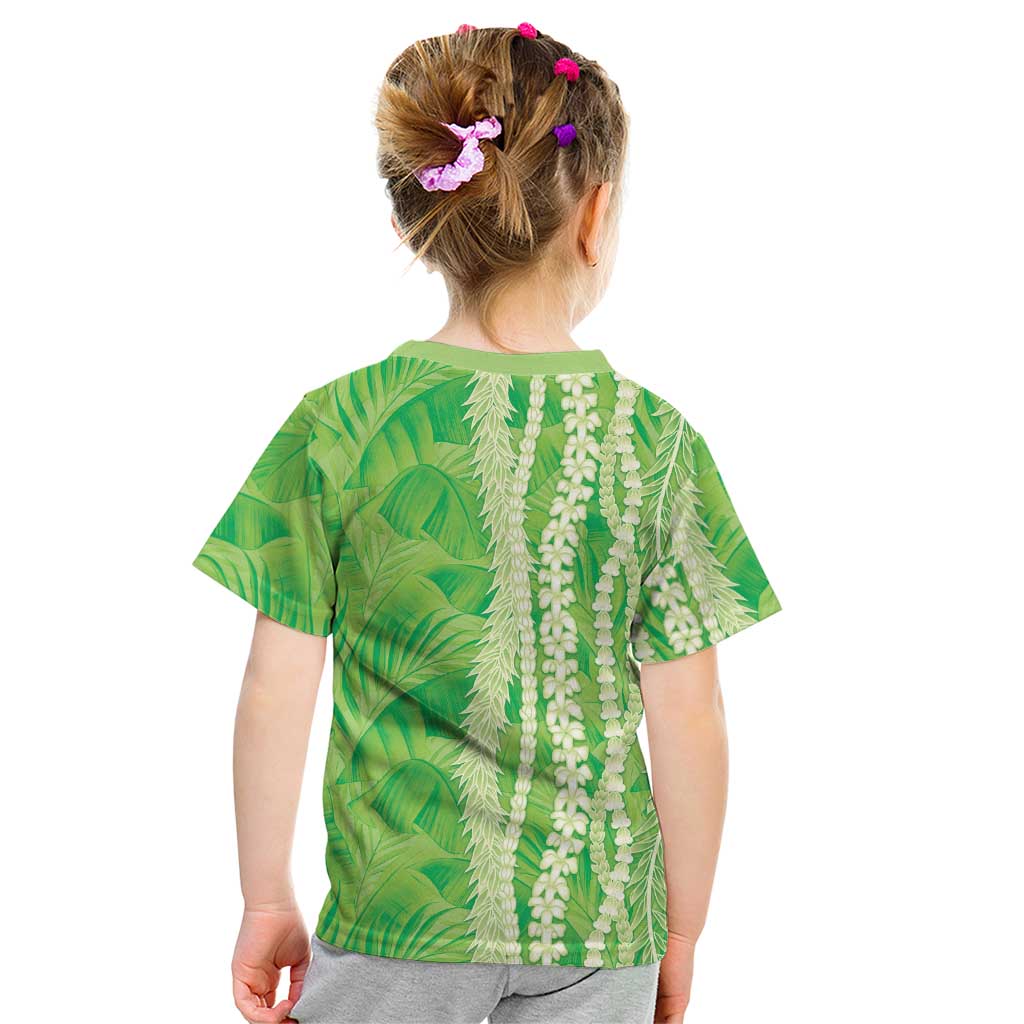 Hawaii Prince Kuhio Kid T Shirt Lime Green Hawaiian Lau Maia With Leis LT05 - Polynesian Pride