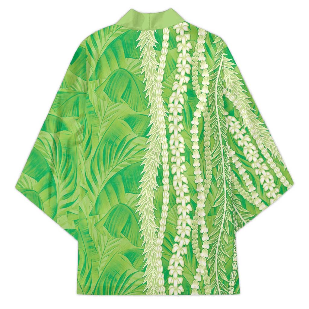 Hawaii Prince Kuhio Kimono Lime Green Hawaiian Lau Maia With Leis LT05 - Polynesian Pride
