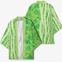 Hawaii Prince Kuhio Kimono Lime Green Hawaiian Lau Maia With Leis LT05 - Polynesian Pride