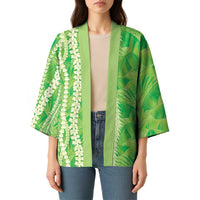 Hawaii Prince Kuhio Kimono Lime Green Hawaiian Lau Maia With Leis LT05 - Polynesian Pride