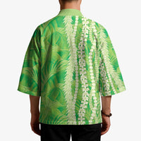 Hawaii Prince Kuhio Kimono Lime Green Hawaiian Lau Maia With Leis LT05 - Polynesian Pride