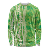 Hawaii Prince Kuhio Long Sleeve Shirt Lime Green Hawaiian Lau Maia With Leis LT05 Unisex Green - Polynesian Pride