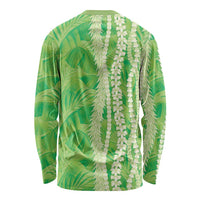 Hawaii Prince Kuhio Long Sleeve Shirt Lime Green Hawaiian Lau Maia With Leis LT05 - Polynesian Pride